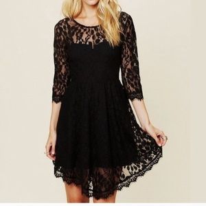 Free People Black Lace Dress